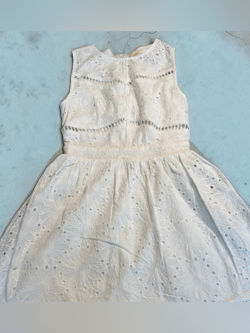 Altar'd State Cream Floral Eyelet Midi Dress
